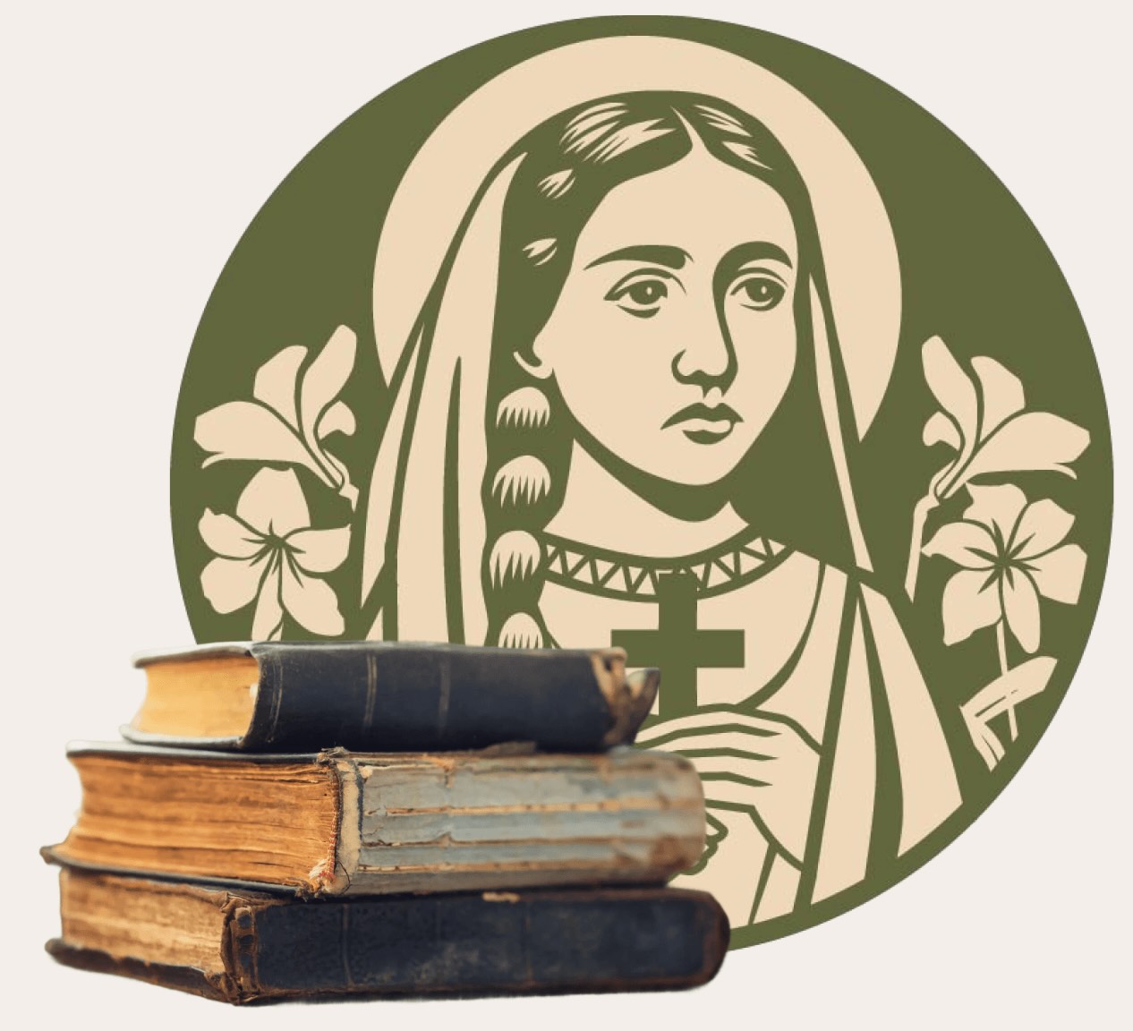 icon of St kateri with books